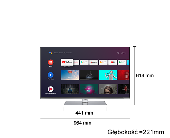 Panasonic TX-43HX710E Panasonic TX-43HX710 telewizor Android TV™ 4K Ultra HD 43" (DVB-T2/HEVC, 4K HDR, 4K HDR Studio Colour Engine, Dolby Vision, Chromecast, Google Play) 7 Panasonic TX-43HX710E ast 1138125