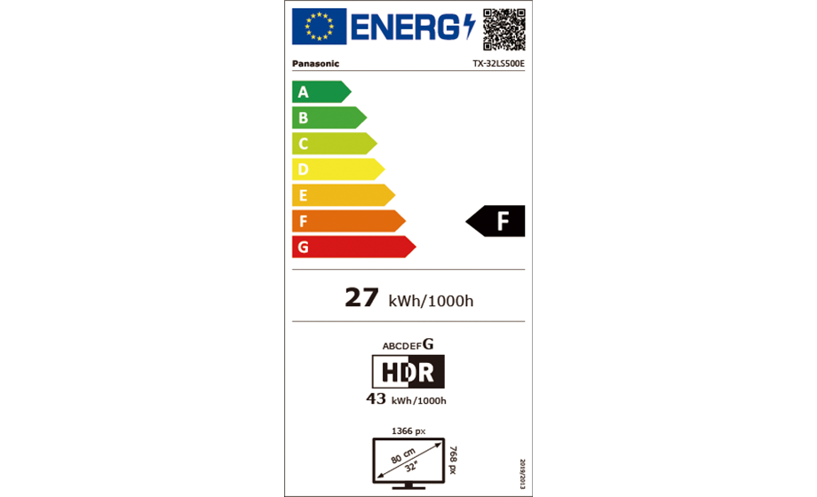 Panasonic TX-32LS500E Panasonic TX-32LS500 telewizor Android TV LED HD 32" (Bright Panel, HD Colour Engine, Audio Link, Dźwięk otaczający Surround Sound, Chromecast) 31 Energy label